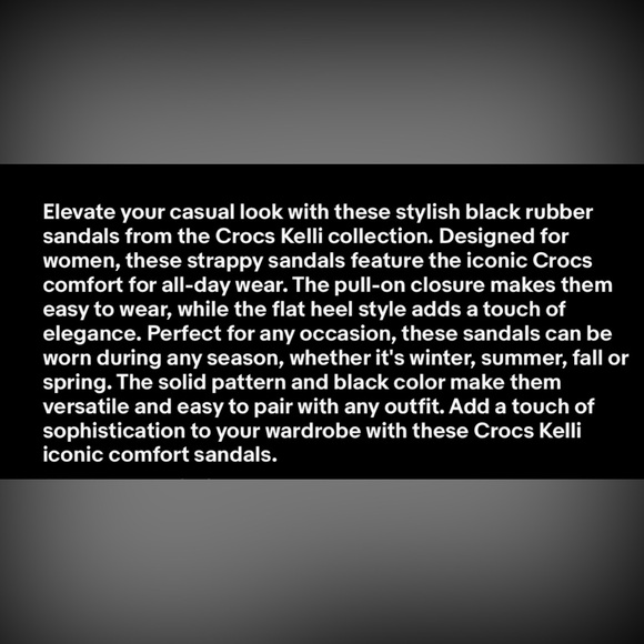 🐊CROCS Kelli Iconic Black Comfort Sandals! - Picture 8 of 8